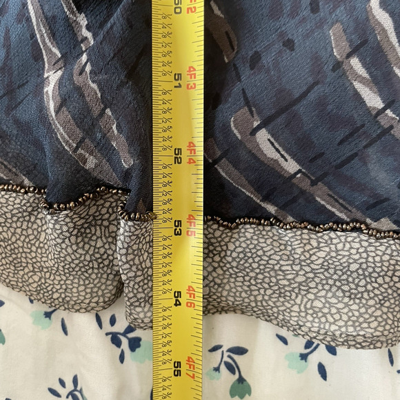 Y2K Vintage Whimsigoth Ruffle Hem Abstract Beaded Maxi Dress Witchy Vamp S NEW - Picture 8 of 8